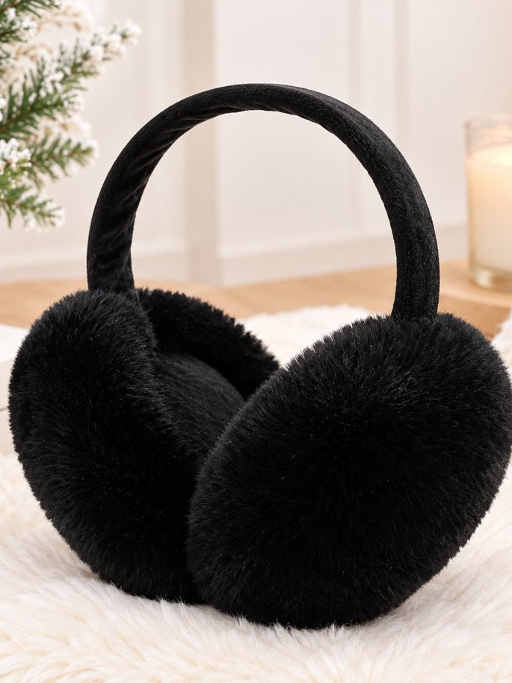 LCXSHYE Faux Fur Winter Ear Muffs – Warm Foldable Ear Warmers for Women & Girls